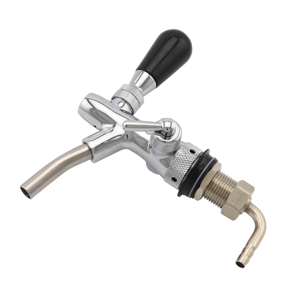 Silver Beer Tap Faucet & Adjustable Tap Faucet With Stainless Steel Liquid Ball Lock Connector Beer Homebrewing Tap