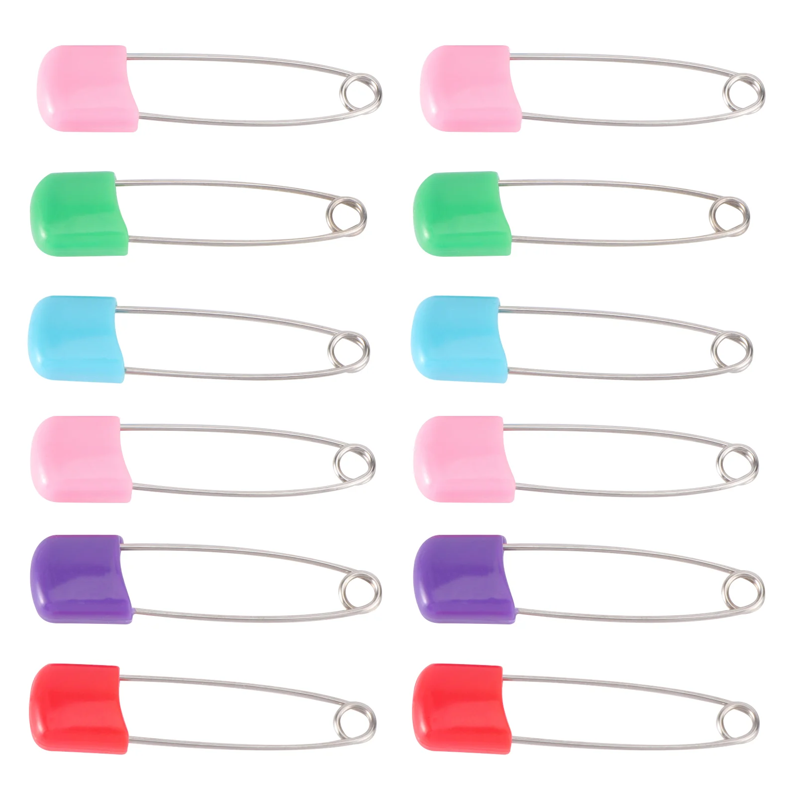 

12pcs Baby Kids Cloth Diaper Stainless Steel Traditional Safety - Size S (Random Color) Baby cloth diaper pins