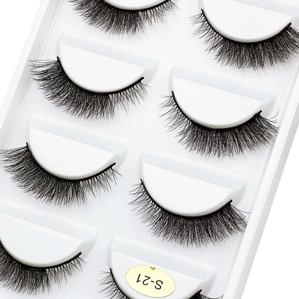 5 paia nuova serie S ciglia di visone natura ciglia morbide spesse ciglia finte MakeupFake lashes Fluffy Cilios Lashes S03 S05