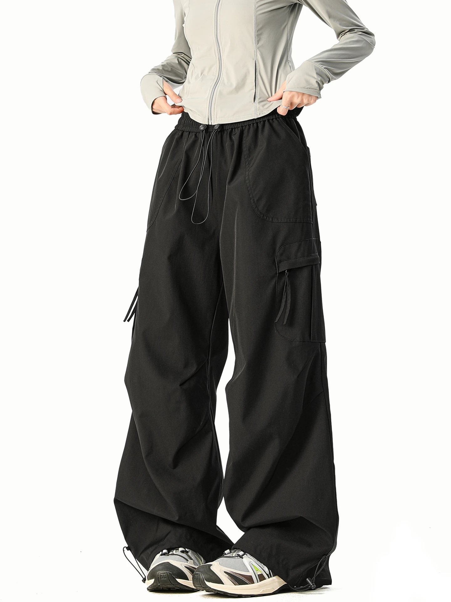 

Trendy Streetwear Cargo Pants Men's Loose Straight Leg Multi-ket American Sle Casual Trousers Autumn Polyester Fiber