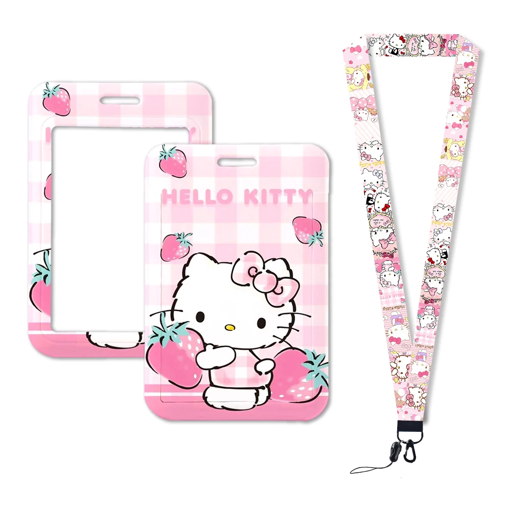 Sanrio Hello Kitty Bus Holders Keychain Cute ID Card Badge Work Card Bus Access Student Card Holder Keychains For Sale