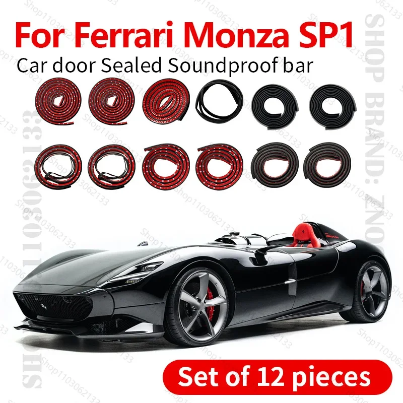 Car Door Seal Strip Rubber Double Layer Sealing Protector Soundproof Strip Dustproof Seal Strip 12PCS Set For Ferrari Monza SP1