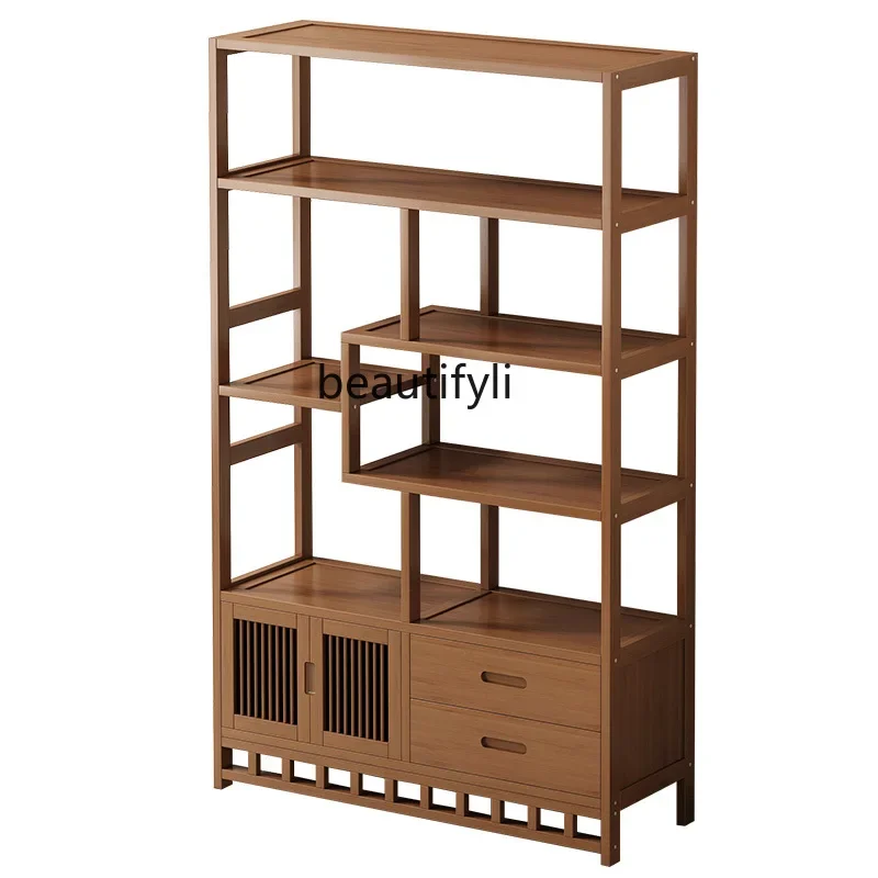 

New Chinese style, tea room rack, tea display cabinet, non-solid wood partition, Duobao Pavilion living room ornament shelf