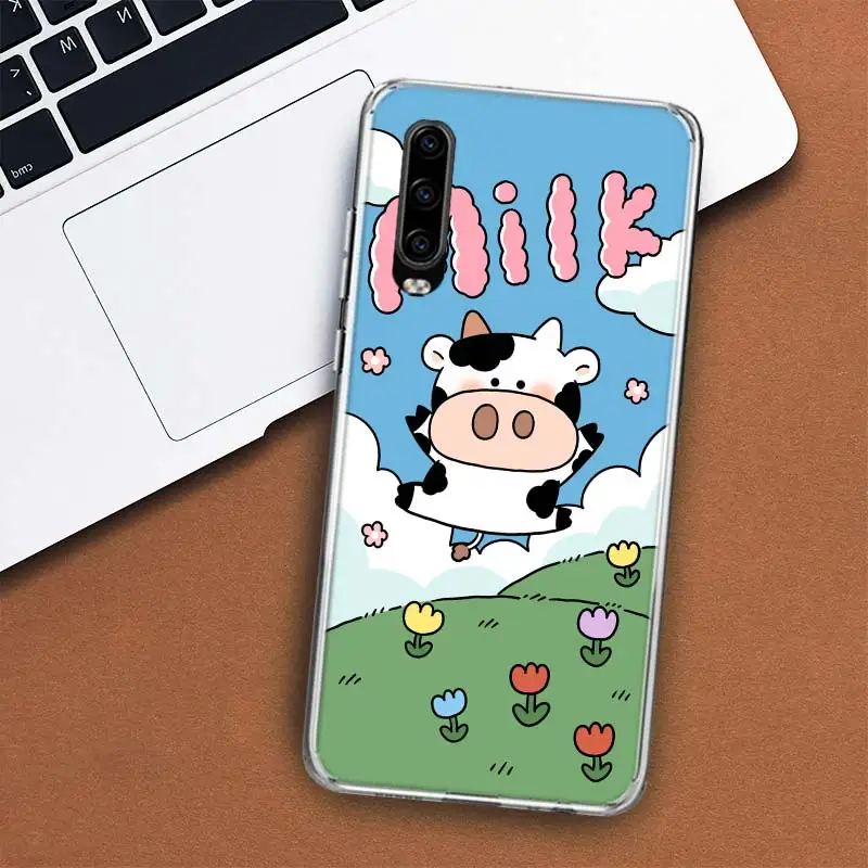 Cute Dairy Cattle Cow Speckle Cover Phone Case For Huawei P30 P20 P10 P40 P50 Pro Mate 20 40 30 10 Lite Popular Fundas Art Gift