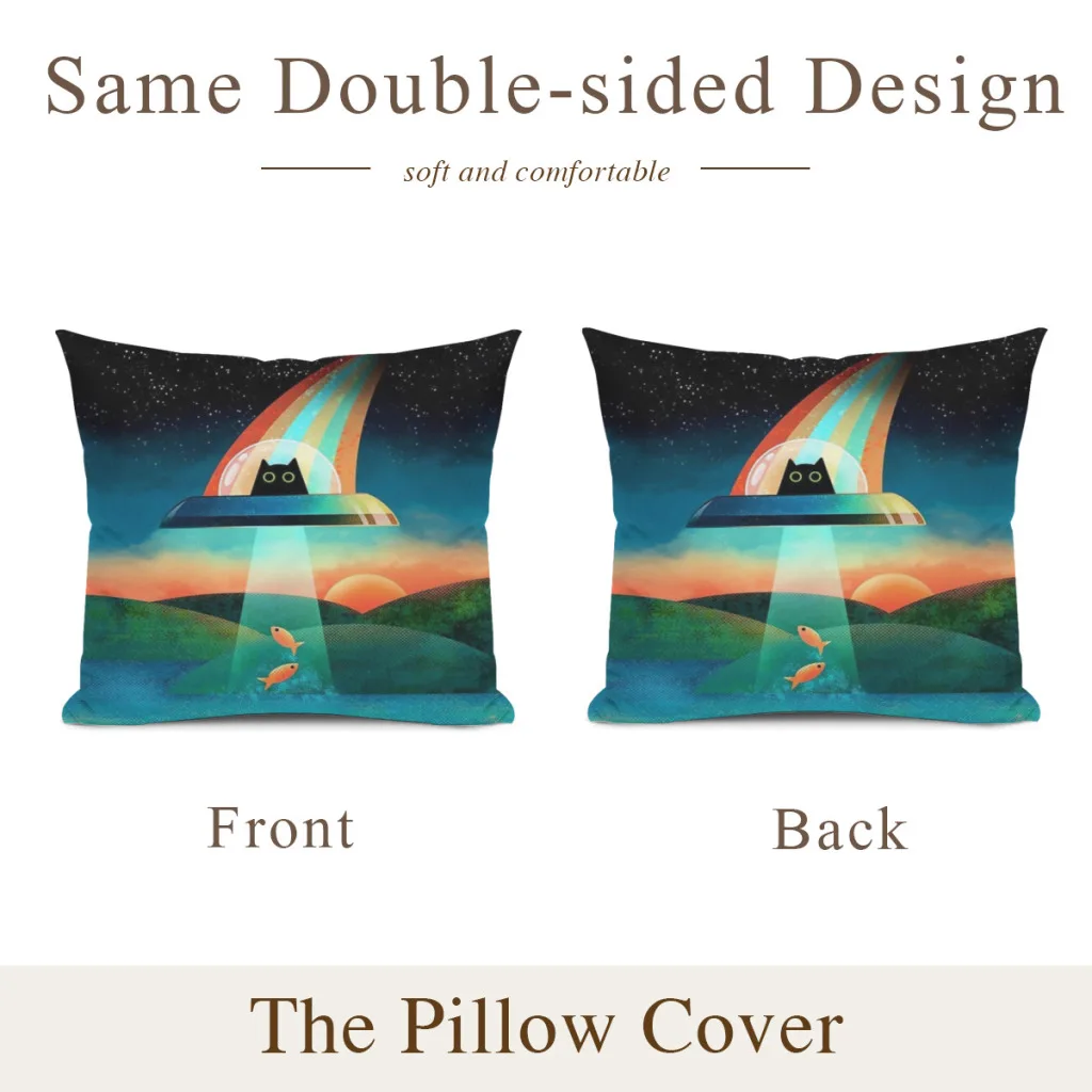 The Purrfect Alien Cushion Cover Pillowcase Cushion Pillow Home