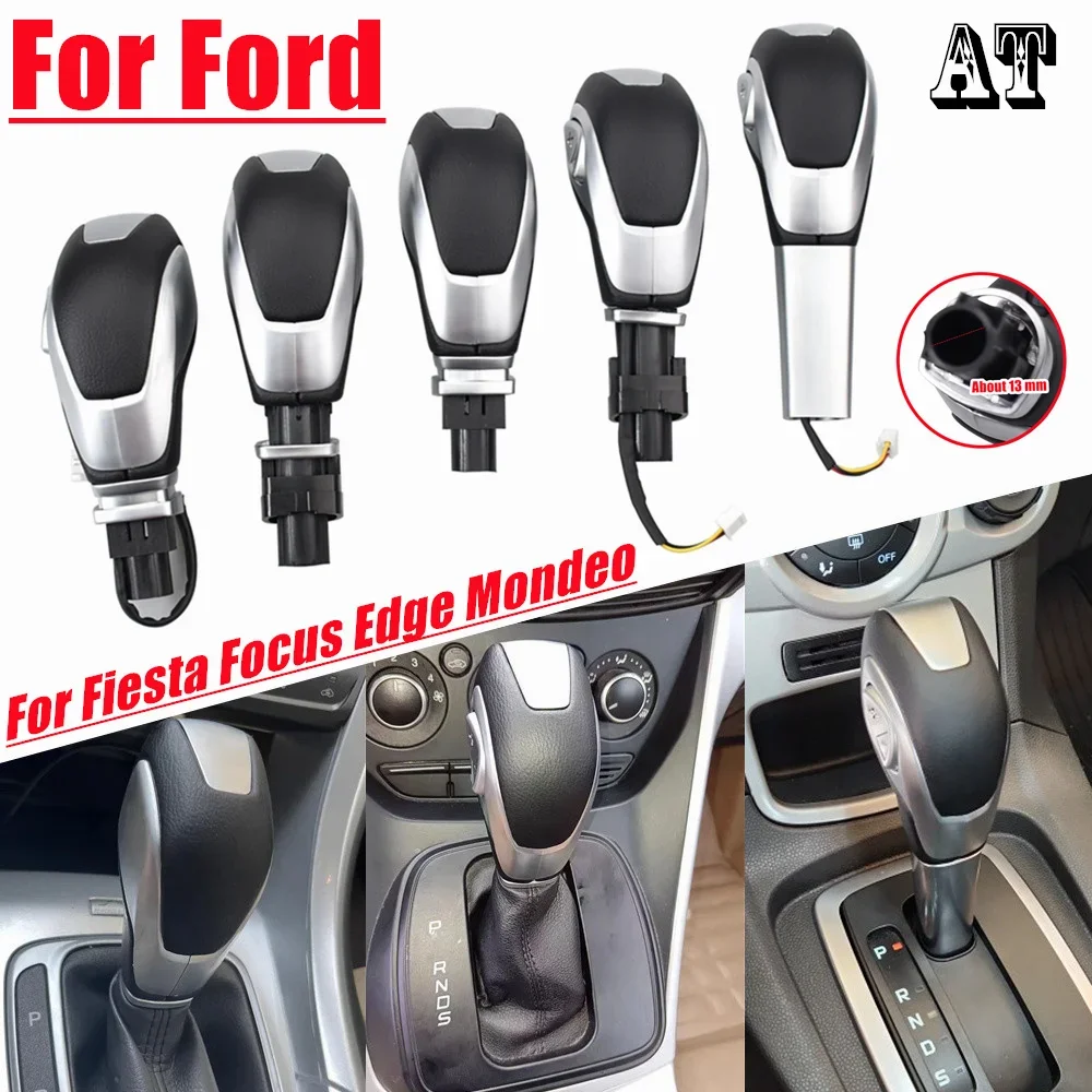 Car Automatic Gear Stick Shift KnobShifter Lever Head Black Silver For Ford Focus Kuga Mondeo Ecosport Fiesta 2013-2018