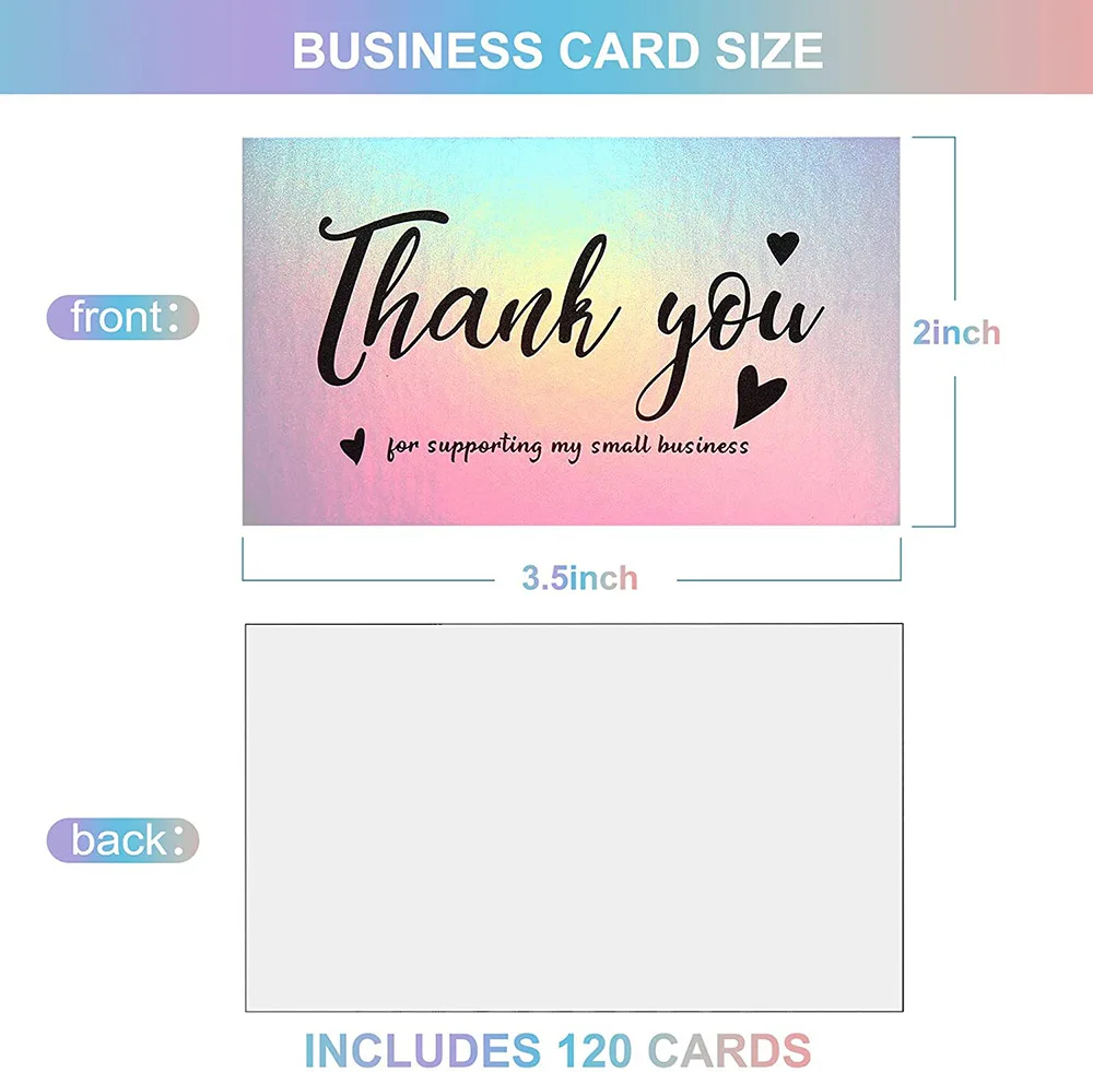 10-50pcs Laser Thank You Cards For Your Order Shopping Purchase Thanks Greeting Cards Appreciation Card For Small Business 5*9cm