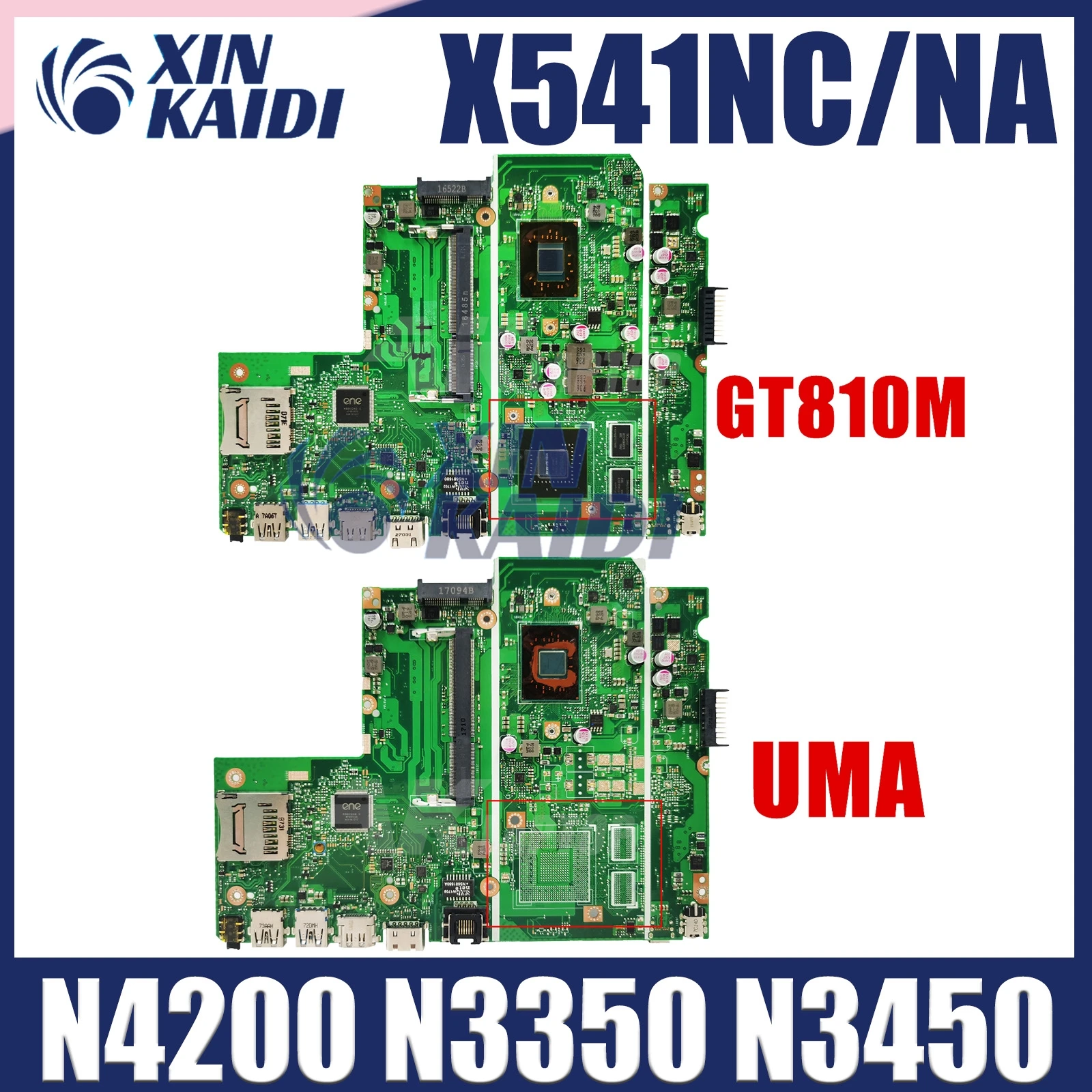 X541NC Notebook Mainboard For ASUS X541N A541NA A541NC R541N F541N Laptop Motherboard N4200 N3350 GT810M/UMA 100% Test