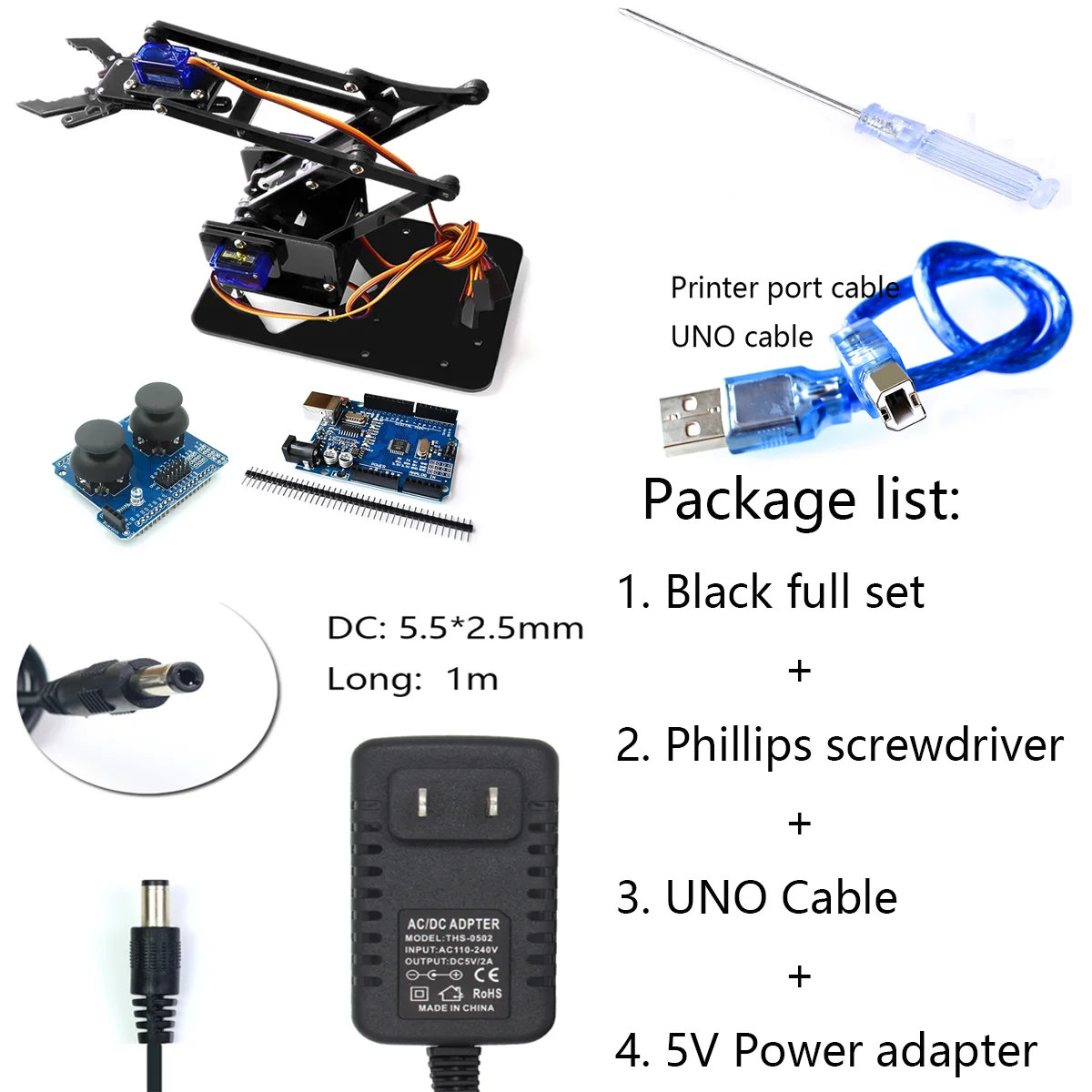 SG90 4 Dof Unassembly Acrylic Mechanical Robot Manipulator Claw For Arduino Robot Arm DIY Kit UNO Programmable Robot Starter Kit