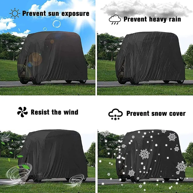 Waterproof Golf Cart Cover 4 Passenger Club Car Rain Cover S/M/L Size Oxford Cloth Cover Golf Accessories Durable