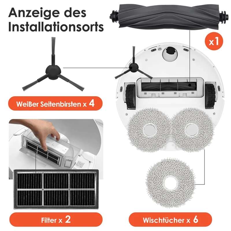 Accesorios para Dreame L10s Pro Ultra, repuesto de cepillo lateral principal, filtro HEPA, almohadilla para mopa, bolsa de polvo, piezas de repuesto