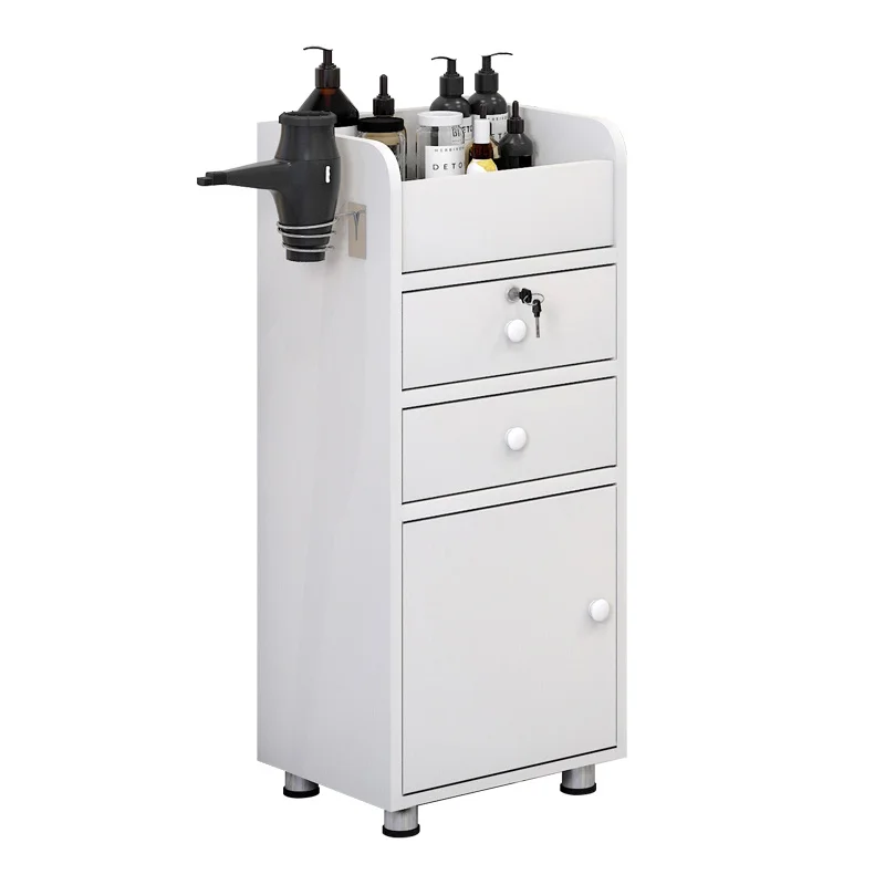 Beauty Salon Tool Cabinet Rolling Cart with Drawer Special Hair Dryer Storage Rack for Barbershop Home Organization