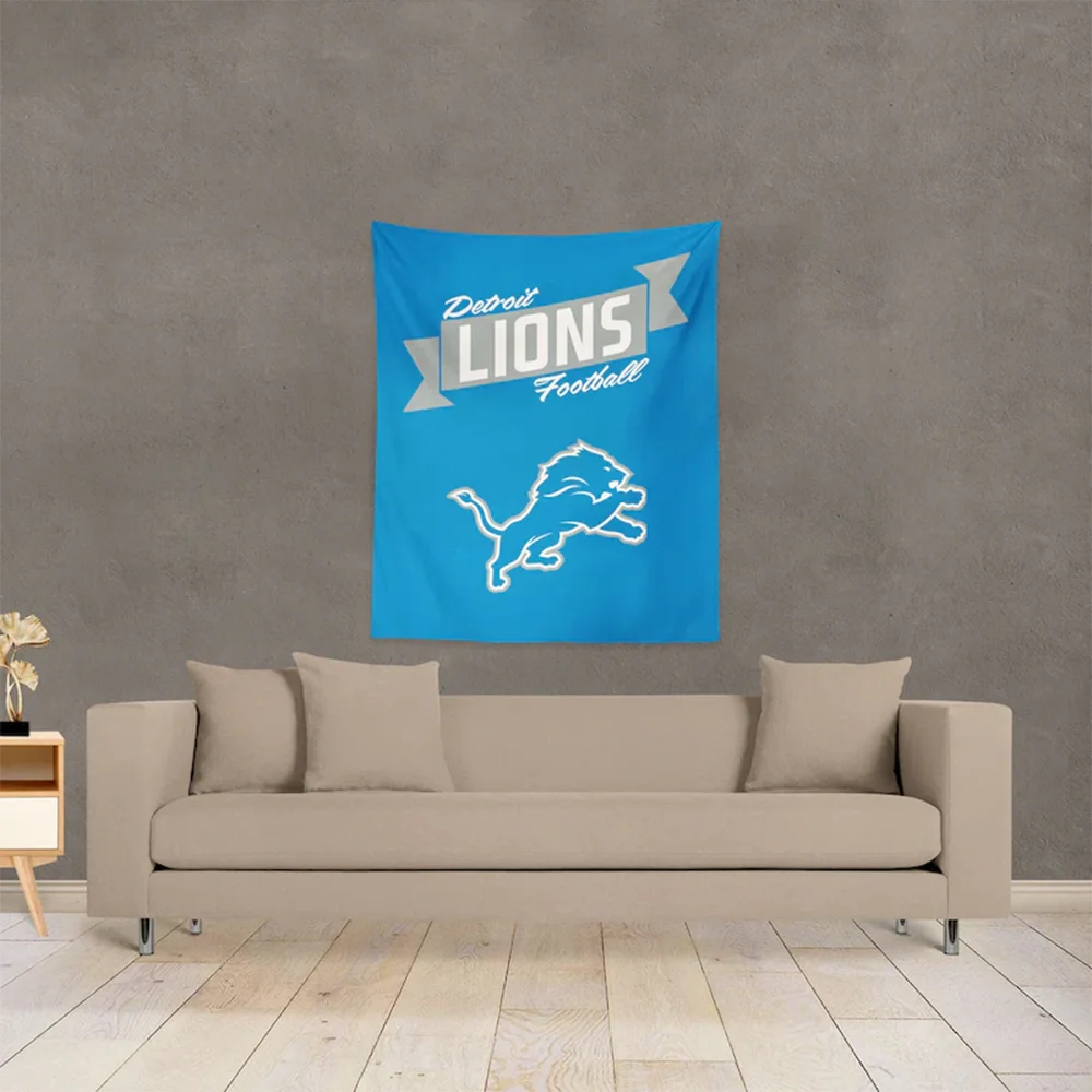 Detroit Rugby Lions Premium Tapestry Rugby Home Decor Wall Hanging for Living Room Bedroom Dorm Must-have For Fans