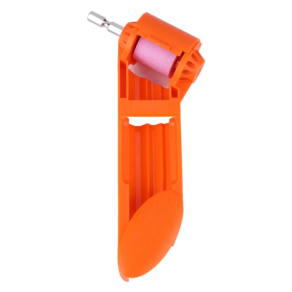 Orange Portable Drill Bit Sharpener Corundum Grinding Wheel Wood Process Tool