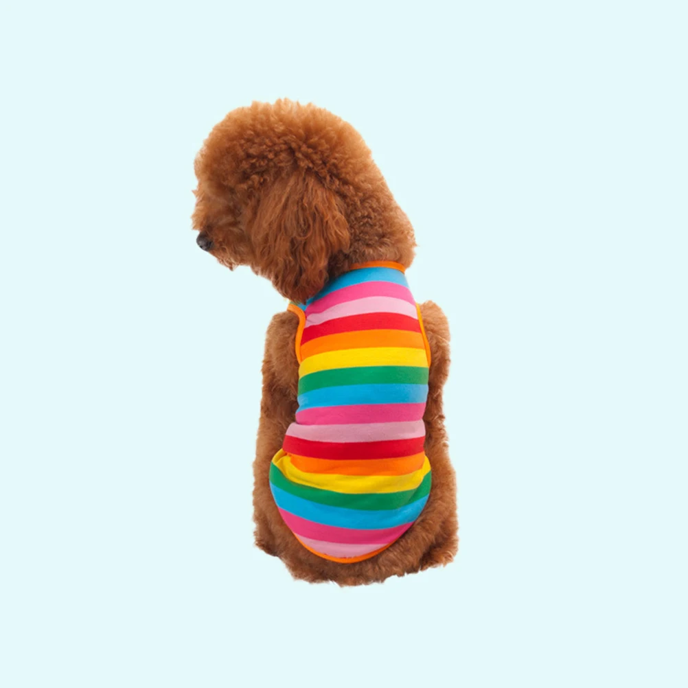 

Puppy Costume Rainbow Pet Vest Chihuahua Clothes Breathable Costumes for Dogs Cool