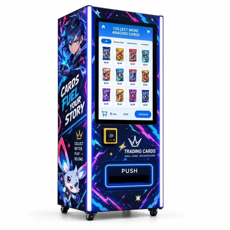 Free Standing Trading Card Vending Machine Smart TCG Card Dispenser with Touch Screen and Cashless Payment