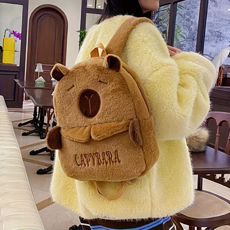 カピバラ バックパック、かわいいバックパック、ミニバックパック、女性用小型バックパック、女性用バックパック、バッグ、多目的収納バッグ、