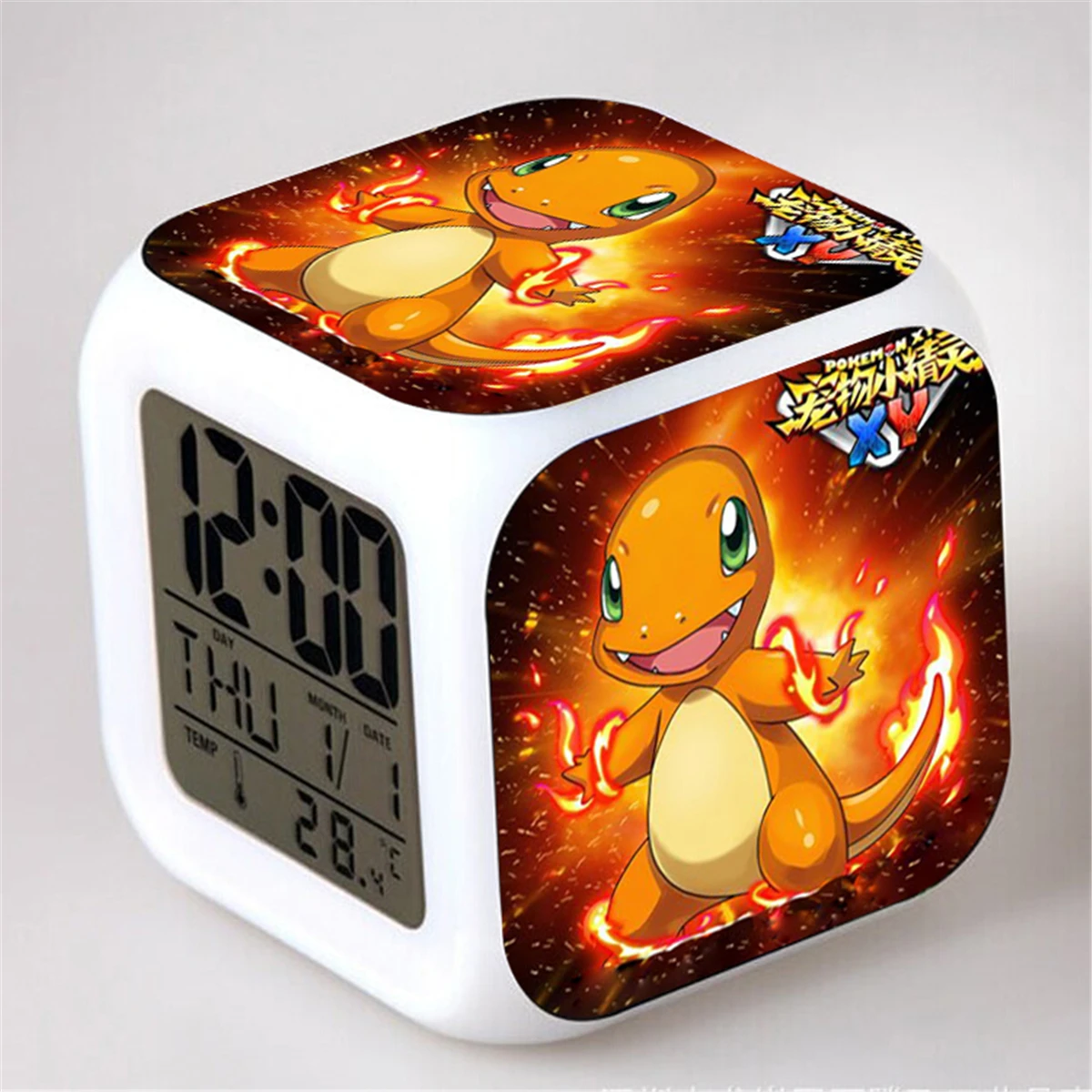 Cartoon Pokemon Clocks Dragonite Blastoise Butterfree Vulpix Flareon Lapras Gyarados Voltorb Mew Alarm Clock Figure Toys Doll