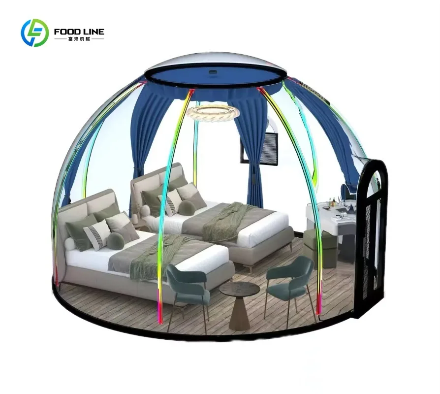 6M Prefab Bubble Dome Star Room 8 People Dining for Glamping Hotel Outdoor Commercial Use Custom