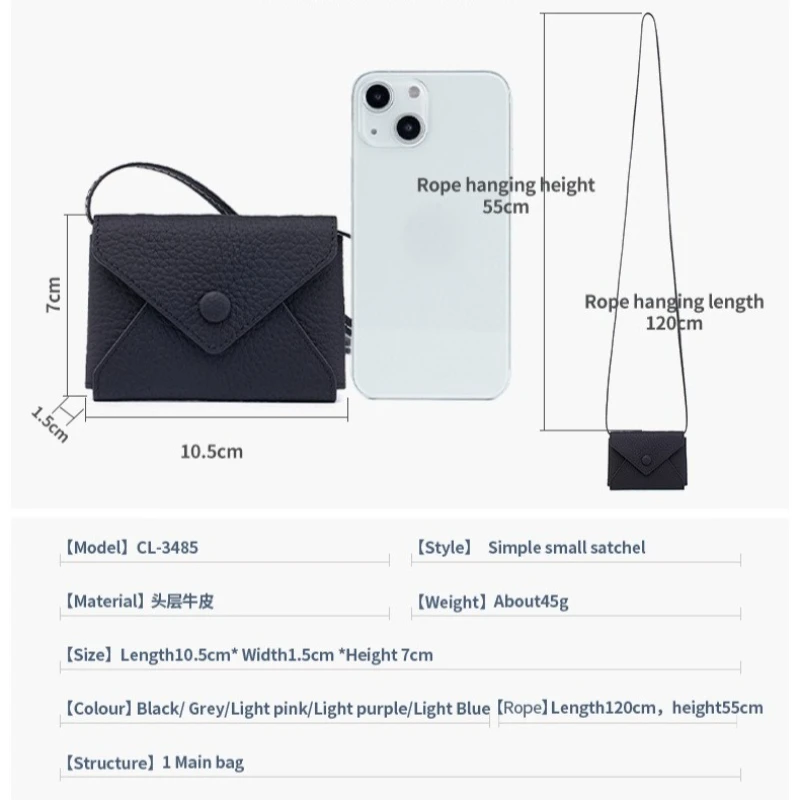 Portafoglio Portamonete carino per donna Monete in vera pelle Chiavi per rossetto Portamonete portamonete con tracolla staccabile