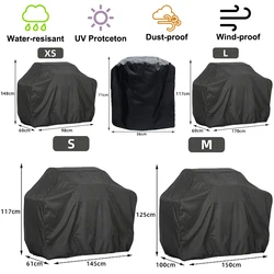 BBQ Grill Cover Waterproof Outdoor Barbecue Cover Heavy Duty Anti Sun Rain Protective for Weber Round Rectangle Bbq Accessories