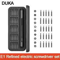 DUKA E1 Refined Electric Screwdriver Set S2 Alloy Steel 25 Batch Heads Magnetic Suction Storage  Lithium Battery Screwdriver