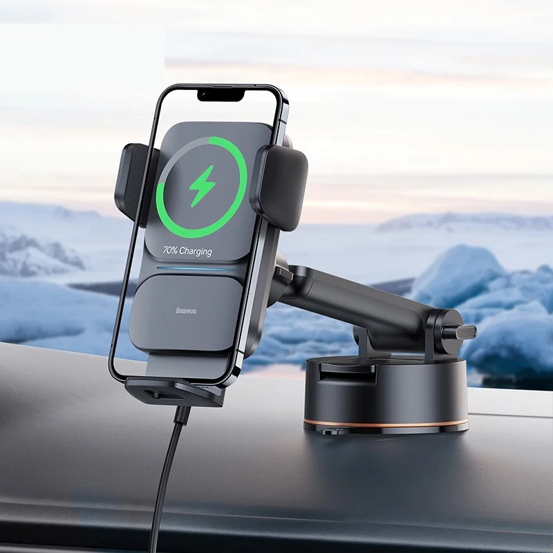 

Top Car Phone Holder Automatic Alignment Wireless Charger 15W Max Air Vent Mount Electric Clamping For Samsung iPhone Xiaomi