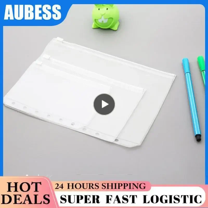 Conveniente PVC trasparente A5 A6 A7 Tasche raccoglitore Cartelle trasparenti con cerniera per raccoglitore per notebook a 6 anelli Raccoglitore per file Rapporti