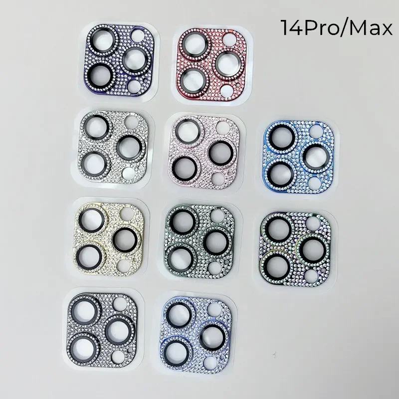 Camera Lens Protector For IPhone 14 13 12 11 Pro Max Glitter Rhinestones Camera Protector For IPhone 13 14 Plus 12 13Mini Glass