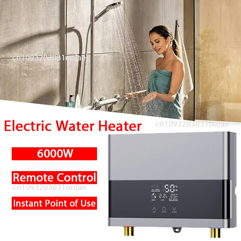 110V 220V Water Heater Electric,Instant Hot Water Heater With Remote Control,Water Temperature Regulating Valve LCD Touch Screen