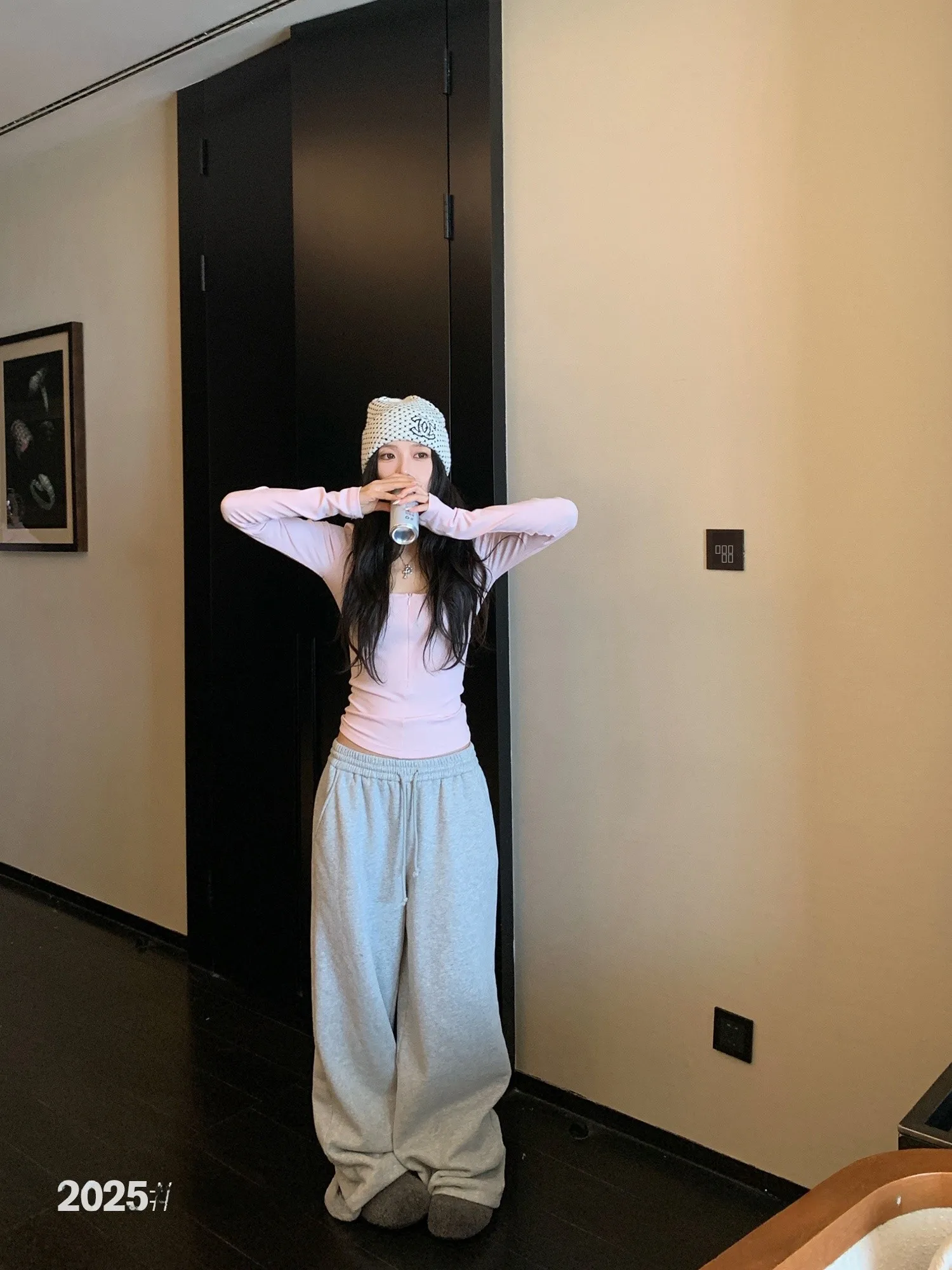 

Утепленные женские зимние повседневные брюки SUONE 360г, свободные, широкие, универсальные, комфортные, из смесового хлопка, с эластичным поясом