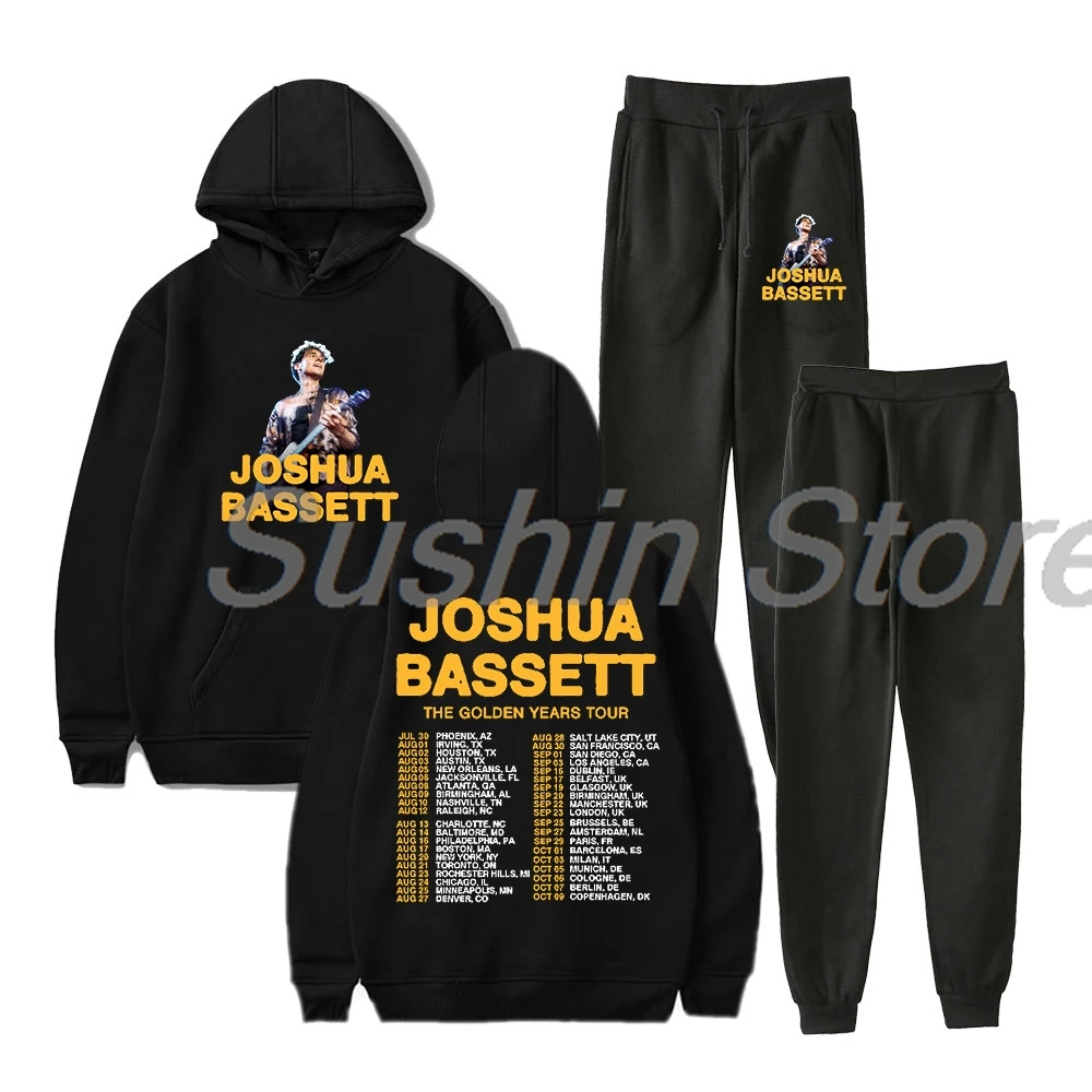 Joshua Bassett The Golden Years Tour 2024 Pullover Hoodie Jogger Pants Two Piece Set Sweatshirts+Sweatpants Women Men's Set