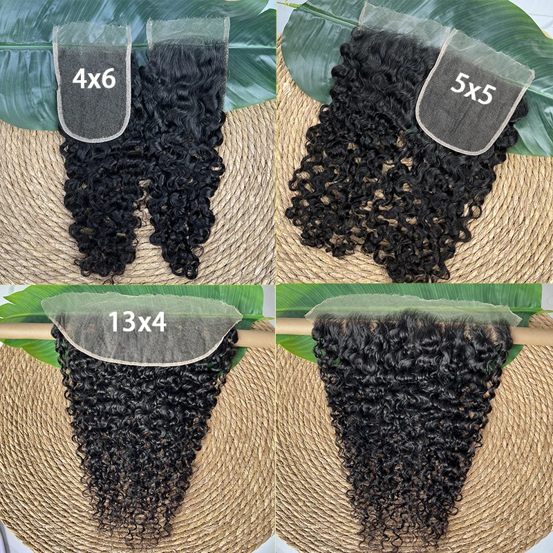 Burmese Curly 100% Real HD Lace Closure 4x6 5x5 Human Hair Closures Pre Plucked Invisible HD Lace 13x4 Frontal Only Melt Skin