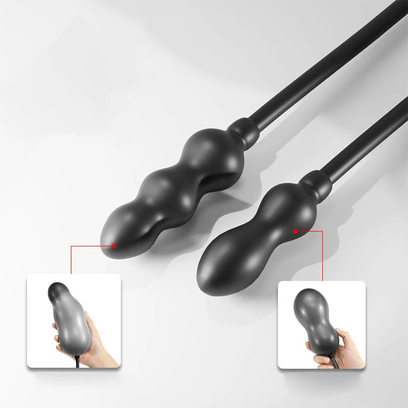 1Pc Silicone Inflatable Anal Plug Double Ball Butt Plug Expandable Trainer Anal Dilator Dildo for Women Men Adult Sex Toy. view 4