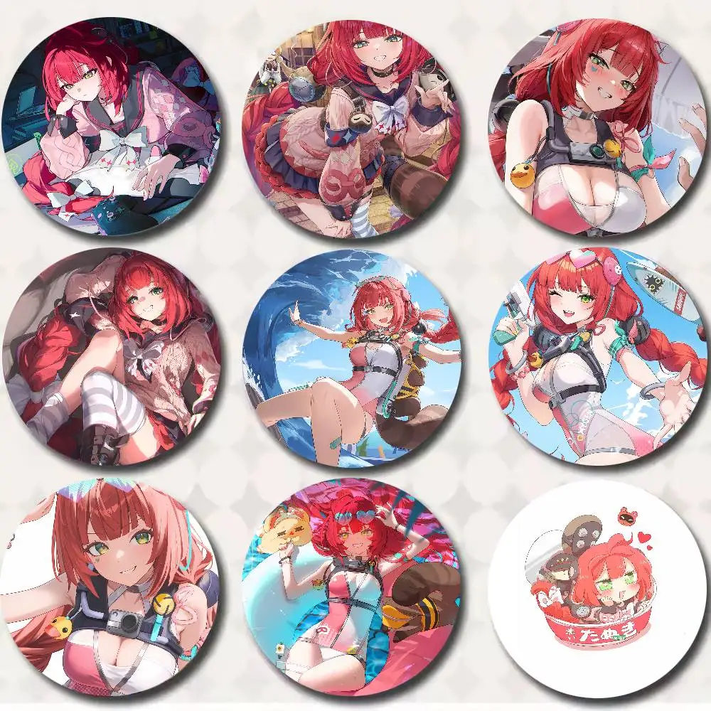 Hot Kawaii Girl Ukinami Yuzuha Zenless Zone Zero Game Badge Metal Brooch for Bag Clothes Hat Decor