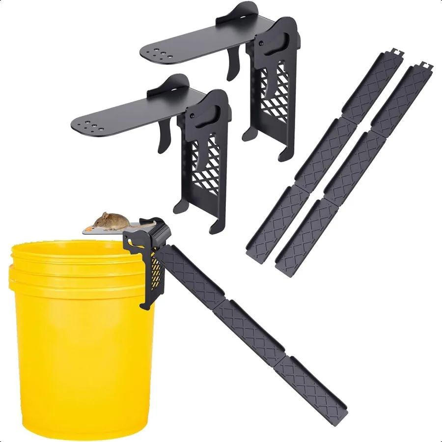 

Ловушка для мыши с ведром Walk The Plank, гуманная ловушка для крыс, 5 галлонов или больших мультиуловинных ловушек для мыши с автоматическим сбросом, многоразовые, без убивания живых ловушек для мыши