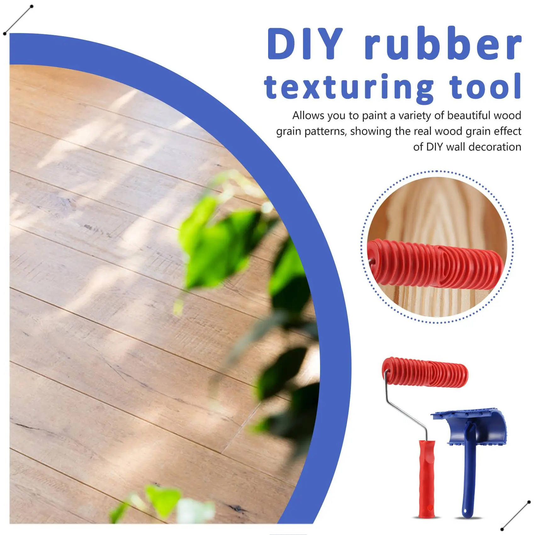 Imitation Wood Pattern Tool Set Eg300t 7 Inch Rubber Roller + Ms16 Imitation Realistic Wood Grain Tool Wood Grain Coating Emboss