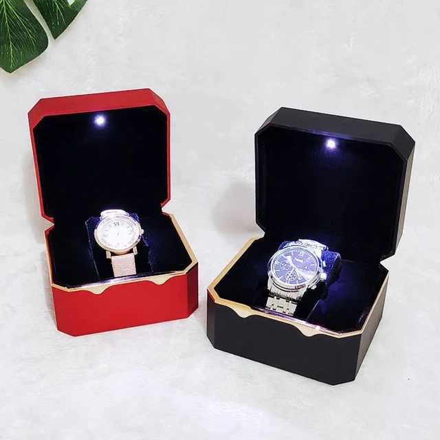 Single Watch Box with LED Light Watch Display Case Paint Surface Soft flannel Inner Watch Travel Organizer Jewelry Storage Case AliExpress