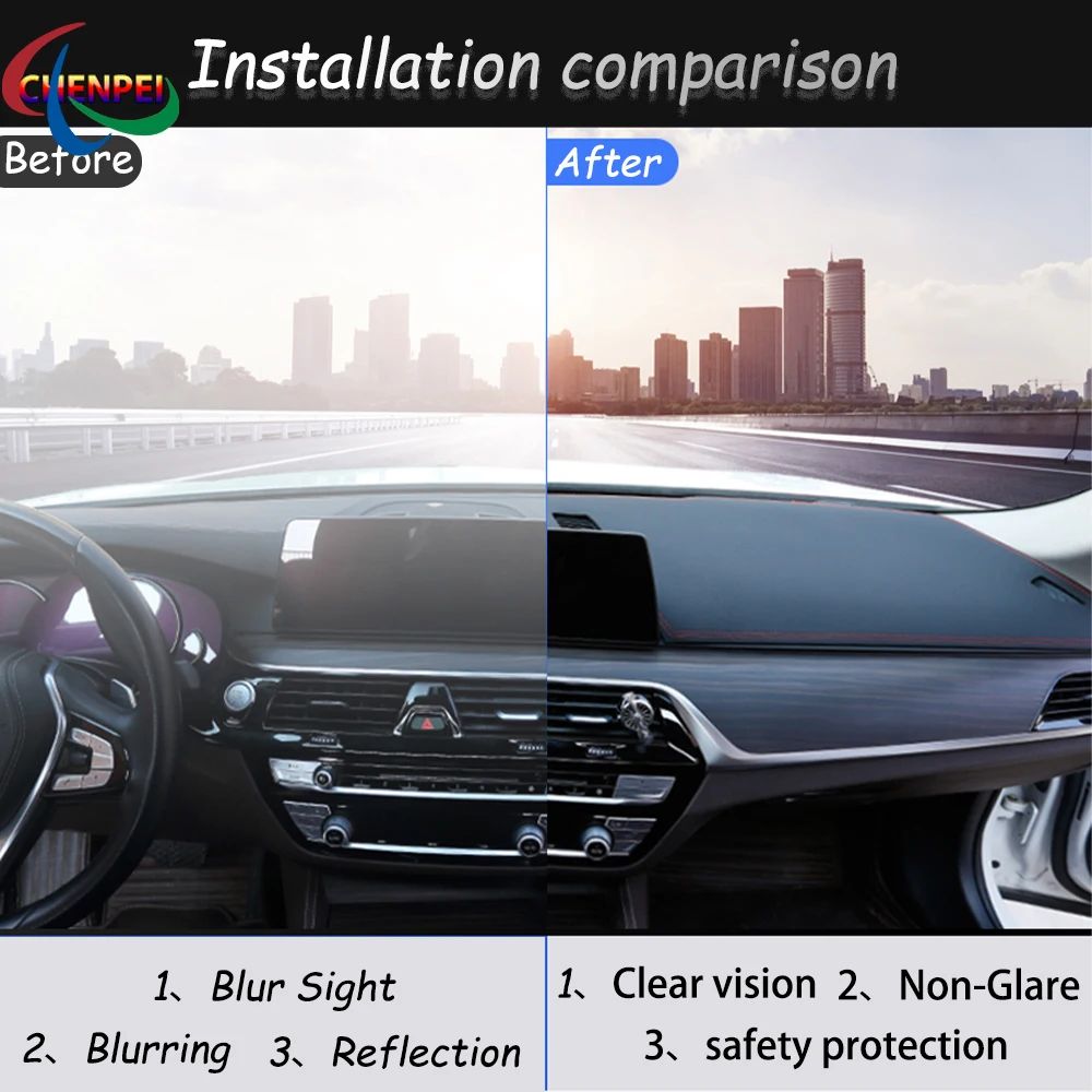 BMW 5 시리즈 E60 용 미끄럼 방지 자외선 차단 매트, 2004 2009 대시 보드 커버 패드, 대시 매트 보호 차양 패드, 자동차 액세서리