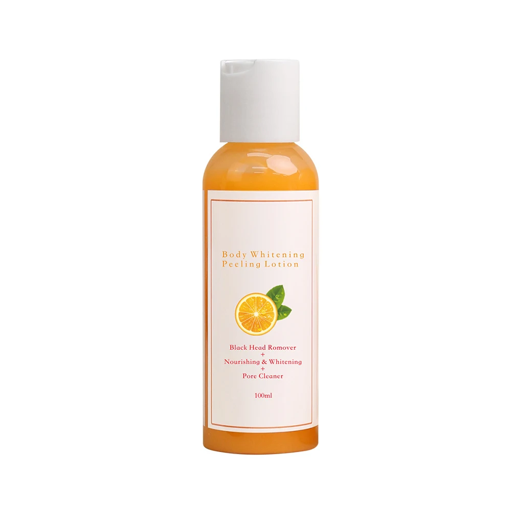 Private Label Body Whitening Peeling Lotion Custom Logo Unboxed Vitamin C Orange Peel Face Lotion Intense Makeup All Skin Types