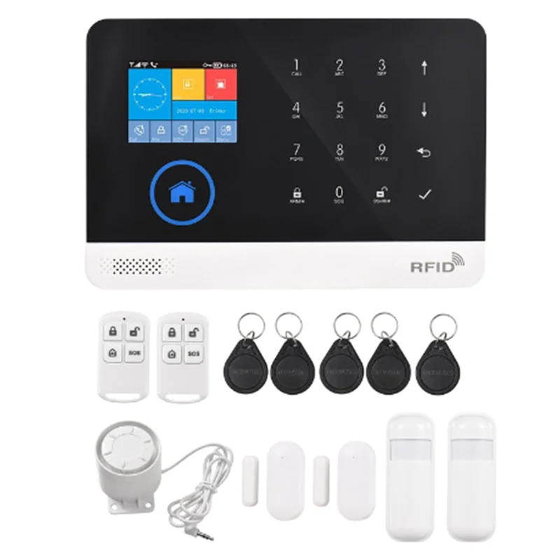 

ABUO-Alarm System For Home Burglar Security 433Mhz WIFI+GSM Alarm Wireless Wifi Alarma Tuya Smart App Work US Plug
