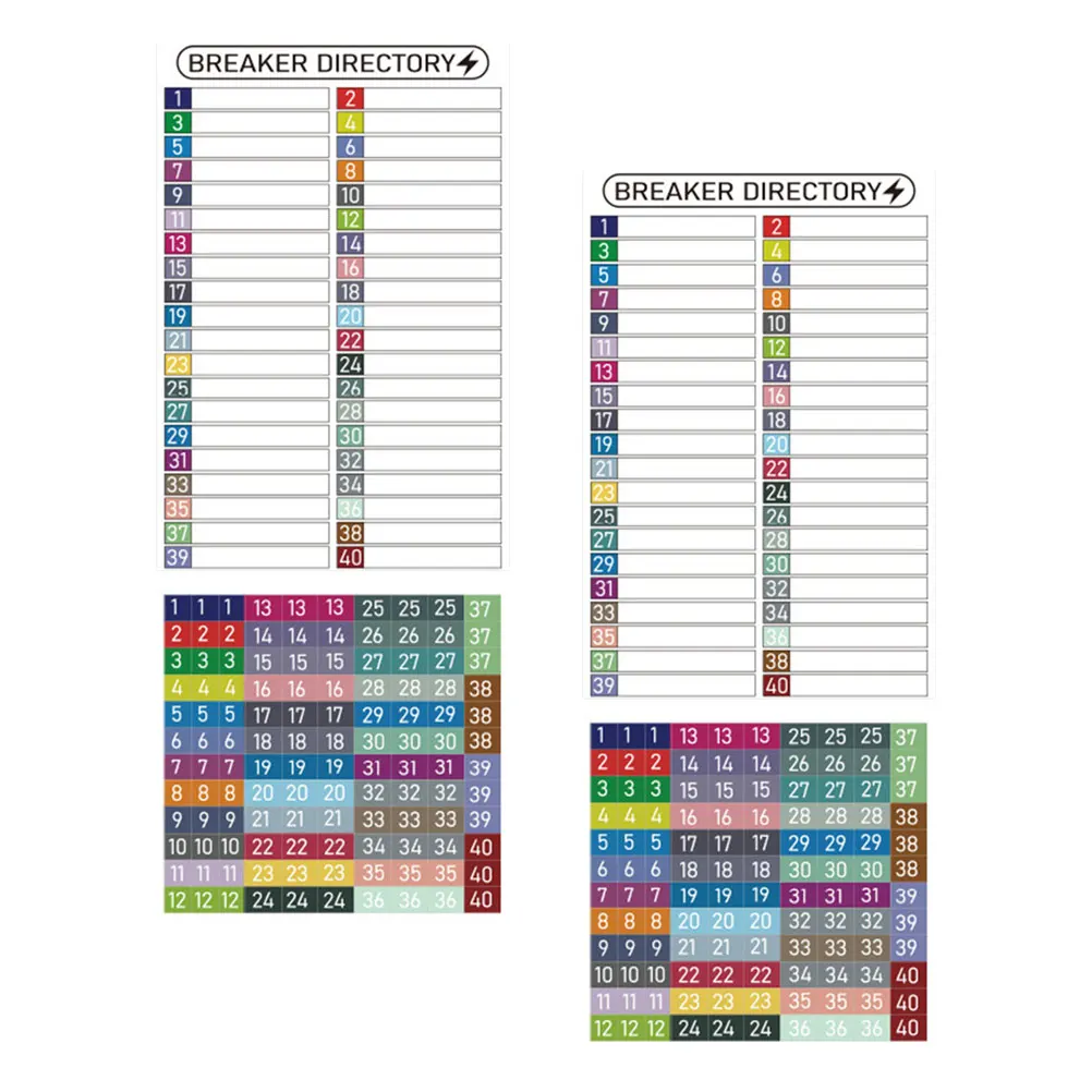 

2pcs Waterproof Electrical Box Labels Stickers Pvc Reusable Diy Markers Self Adhesive Numbered Tags For Breaker Panels