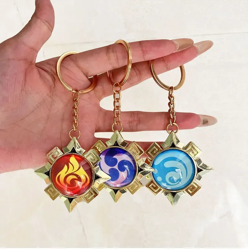 Game Impact Natlan Visions Pendant Cosplay Fontaine Eye Of God DIY Backpack Keychains Halloween Transparent Glasses Women Gifts