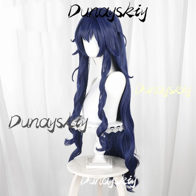 Anime 100 Kanojo Yoshimoto Shizuka Parrucca Cosplay Blu Scuro Capelli Lunghi Donne Ragazze Giochi di ruolo Puntelli Coser Accessorio Parrucca Personalizzata