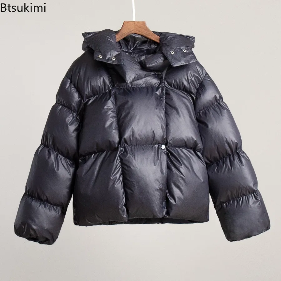 Thick Parkas Long Sleeve Top 2025 Women Autumn Winter Warm Coat Women's Street Fashion Hoodies Woman Short Cotton-padded Jacket