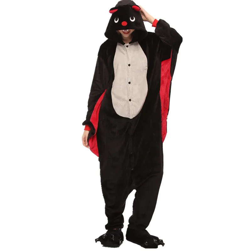 

Funny Kigurumi Suit for Children Winter Overalls Warm Kids Pajamas for Girl's Pjs Boy Nightwear Anime Bat Pijama Women Man Home