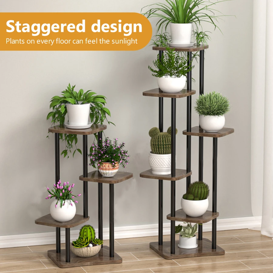 Plant Stand and Flower Stand Flowerpot Organizer Wooden Shelf Plant Holder Storage Shelf Indoor&Outdoor GardenDecor