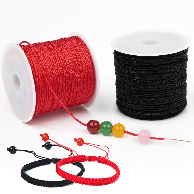 

50M/roll 0.8mm Nylon Thread Cord Satin String Chinese Knot For Bracelet Jewelry Necklace Handmade DIY Craft Accessories