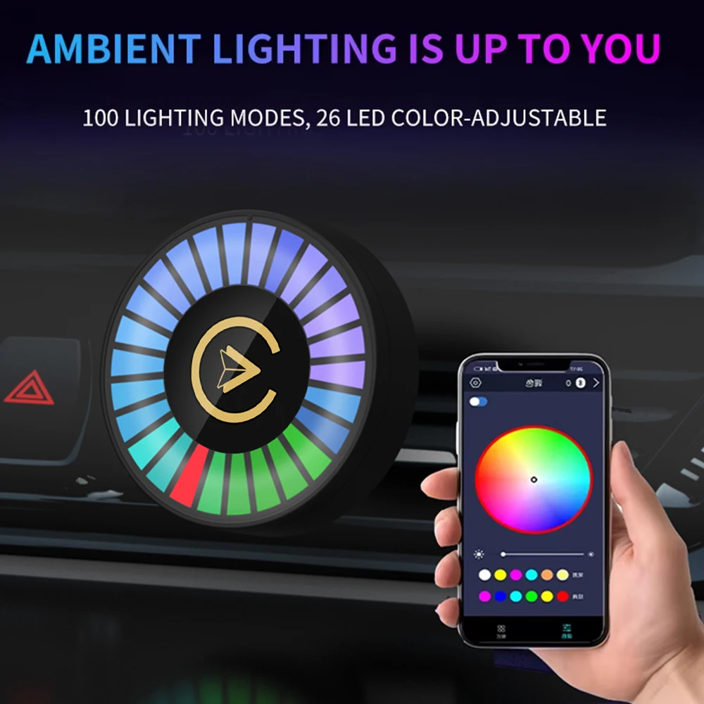 

2in1 Wired to Wireless CarPlay Adapter & Android Auto with RGB Pickup Lights Air Freshener Air Vent Wireless Adapter Plug & Play