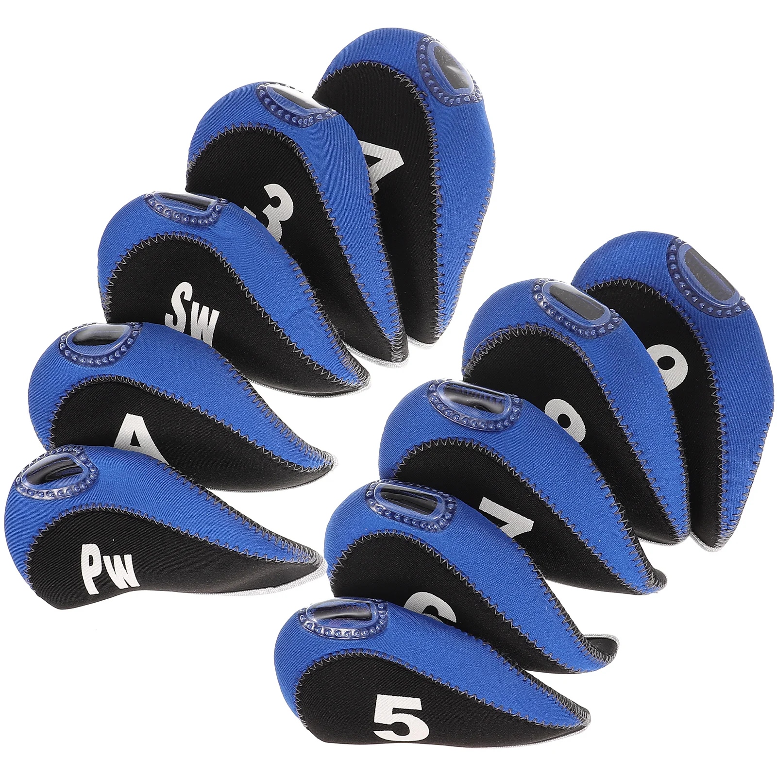 

10pcs Golf Iron Covers Protective Club Heads Caps Blue Color Fabric Golf Head Covers Anti Scratch Golfing Supplies